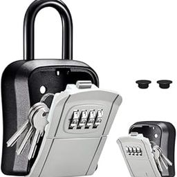 Key Lock Box, Portable Combination Lockbox Wall-Mounted Key Storage Box for House Keys, Resettable Code Safe Security Lock Box for Home, Apartment Spare Key Storage (1 Pack, Gray)-4