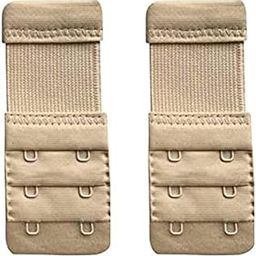 � Bra Hook Extender-2 Hook - 3 Rows (with Extra Elastic) Save Your Bra Increase (Beige (Pack of 2))-9