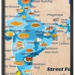 FRAME WALE BHAIYA Home Decor Frames - Street Food Map Modern Food Art Wall Framed Paintings for Office, Dining, Living Room Decoration (12inchx18inch,Framing with Leminated Poster),FWBFOOD607C-picture-10