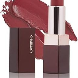 Charmacy Milano Soft Satin Matte Lipstick (Dip O' Ruby) - 3.8g, High Coverage, Single Stoke, Hydrating on Lips, Matte In Texture, Glides Smoothly, Vibrant Colors, Non Toxic, Vegan, Cruelty Free-image-56