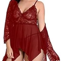 Women's Maroon Stylish Net Babydoll Lingerie Nighty Set for Women -Lingerie Honeymoon Nightwear Anniversary Dress for Girls & Women-image-23