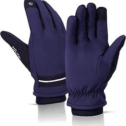 HIVER Gloves for Women Winter Gloves Warm Touch Screen Finger Microfiber Anti-Slip Design Windproof Waterproof Snow Ski Gloves (Blue, Large)-image-20