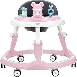 Amazon Brand - Supples Baby Walker (Musical) | Kids Walker with Toys | Baby Walkers for Boys & Girls 9+ Months | Adjustable Height Walker with RGB Lights | Birthday Gift for 1 Year Old | Pink & White-image-47