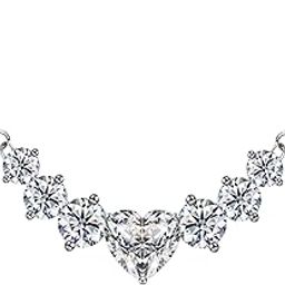 925 Sterling Silver Sparkling Moissanite Heart Solitaire Pendant & Chain - Diamond Like Brilliance Sparkling Zirconia - Women's Necklace for Special Occasions-2