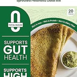 Sprouted Pesarattu Dosa Mix | 450g | 100% Sprouted Moong & Gram | Zero Sugar | Gut Health Friendly | Makes 20 Dosas | ₹13.20/per Persarattu | High Protein, Iron & Fiber-image-10
