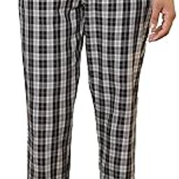 Men Flat Front Regular Fit Checks Pattern Pure Cotton Pyjama-picture-17