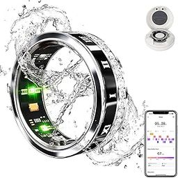 GANSI Smart Ring Fitness Tracker Ring - Health Sleep Heart Rate Blood Oxygen Blood Pressure Tracker,Fashionable Diamond Style,IP68, Compatible with iOS,Android, Remote Photograph, Family Care(11#)-image-15