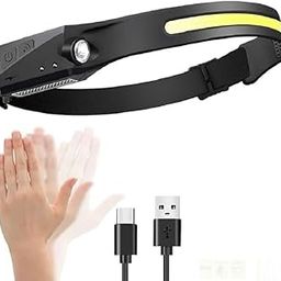 AASHRIT Rechargeable LED Headlamp, 230° Illumination Headlight with Motion Sensor, Lightweight, Weatherproof, 2 Light Source Head Lamp Flashlight for Camping, Hiking, Running, Outdoor Adults and Kids-picture-10