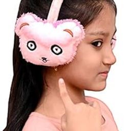 ™ - Panda Style Pink Color Winter Fur Earmuffs for Girls Women Plush Faux Rabbit Fur Warm Winter Ear Muffs 1 Pcs-image-89