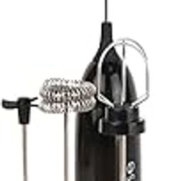 Nik case 6 Month Warranty Handheld Milk Frother | Frother Coffee Maker | Stand and 4 Attachments of Whisk | Electric Battery-Operated Mixer for Coffee, Cappuccino Latte, Hot Chocolate, Egg (Black)-image-10