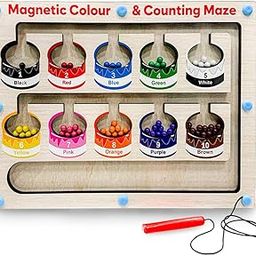 Magnetic Number Counting and Colour Sorting Montessori Toy for 2+ Year Old Boy Girl Hand-Eye Coordination Game Puzzle Toddler Activities Educational Busy Board Skills Toys for 2-5 Years Birthday Gift-64