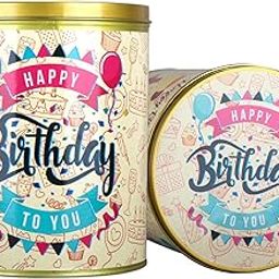 Cookieman Happy Birthday Assorted Cookies Gift Tin - 600 Gram | Chocolate Chip, Double Choco Chip, Butter Cashew, Black Currant & Mocha Cookies, Perfect For Special Occasions & Gifting-28