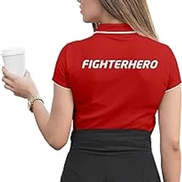 fighterhero Women's Polo T-Shirt | Cotton Rich | Globally Certified Fabric | Wrinkle-Resistant | Colors Dont Fade | Regular Fit Design-picture-17