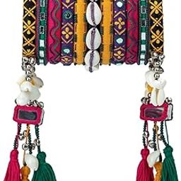Keya vibrant coloured handmade mirror hanging shell Navratri bangles set For Women & girls (11 Bangles)-image-27