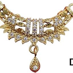 Gold-Plated Mangalsutra Pendant with CZ Stones, Traditional Drop Design D1-image-102