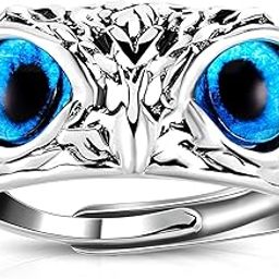 Owl Eye Ring for Men Women girls boys boyfriend Adjustable Evil Eye Owl Ring Retro Animal Open Ring Adjustable Owl Ring Open Animal Rings Statement Finger Ring Jewelry Men Ring Jewelry -167-image-36