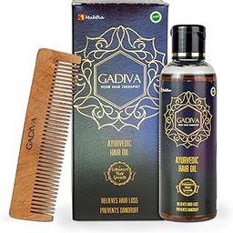 Gadiva Ayurvedic Hair Oil – 100ml | Reduces Hair Fall & Dandruff | Unisex Herbal Oil with Neem Comb-image-36