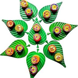 GNR Pack of 100 Pcs Leaf Shape Thamboolam Set with Pasupu Kumkum - Fancy Leaf Set Combo with Haldi Kumkum Set | Best Return Gift-image-5