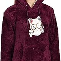 Lady Willington Women Woolen Sweatshirt Fur Hoodie Solid Heavy Rainbow Fabric Winter Wear Pure Wool Sweater for Women Fully Warm Cardigan Free Sizes-image-69