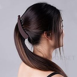 VORSET Pack of 4 Matt Banana Hair Clip Self Lock Acrylic matte Finish Big Size Hair Clips Hair Claw Clutchers For Women And Girls Non Metal Banana Hair Clips Daily Use Multicolour-29