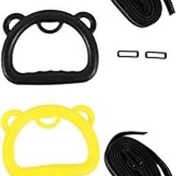 CALANDIS™ 2 Pieces Gymnastics Rings with Webbing Gym Rings for Hotel Home Gym Exercise Black | Pull Up Bars | Strength Training | Fitness, Running & Yoga-picture-25