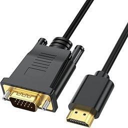 Tobo HDMI to VGA Cable 3.3 Feet, HDMI to VGA Adapter (Male to Male) 1080P HD Video Cord Compatible for Computer, Desktop, Laptop, PC, Monitor, Projector, HDTV and More (NOT Bidirectional) TD-1108H-5