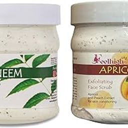 Face & Body Neem Scrub Helps to Deep Cleansing Scrub Enriched Natural Neem Extract-500ml And Apricot Face SCrub For Skin Conditioning 500ml Men And Women-image-9