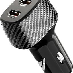 DR VAKU® BROTVOLT 80W Car Charger Dual Port Output Fast Charging Type C PD 40W USB Car Mobile Charger Adapter for iPhone 16/15/14/13 All Series, Tablets, Laptop & Android Smartphones- Black-19