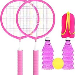 CALANDIS™ Kids Badminton Set with Ball Shuttlecock Carry Bag for Summer Playing Garden Pink | Racquets | Tennis | Tennis & Racquet Sports-25