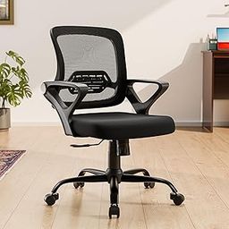 Green Soul Pebble Office Chair, Mid Back Mesh Ergonomic Home Office Desk Chair with Comfortable & Spacious Seat, Tilt Lock Mechanism & Heavy Duty Metal Base (Black)-21