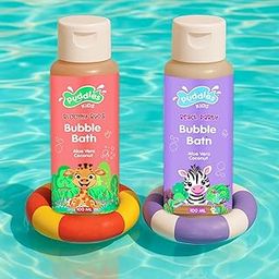 Puddles Kids Tear-Free Bubble Bath & Wash Duo (2 x 100 ml) | Aloe Vera & Coconut | Bloomy Buds & Beach Party | For Kids Age 2+ | Soothes, Cleanses & Nourishes | Paraben & SLS free, 100% Vegan-image-99