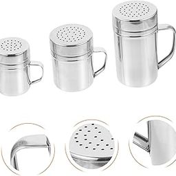 UTHCLO 3pcs Stainless Steel Powdered Sugar Shaker Duster Handle and Lid for Baking Versatile Sifter for Flour Sugar Cocoa and Seasonings-image-70