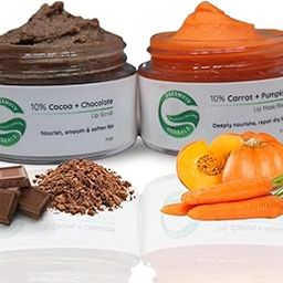 Greenviv 10% Chocolate + Cocoa Lip Scrub & 10% Carrot + Pumpkin Lip Mask Balm | Deep Hydration & Nourishment for Dark, Dry Lips | 20gm(Pack of 2)-image-50
