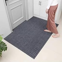 NatFit60 Anti Slip rectangular Door Mat, Floor Mat for Living Room with Anti Slip Backing, Anti Skid Door Mats for Home, Kitchen, Entrance, Hospital, Bathroom Mat [Size 2x3 feet, Color Grey]-21