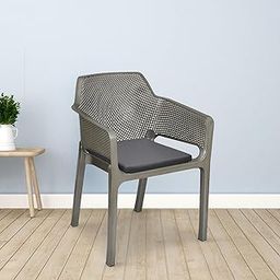 Nilkamal Captain Plastic with Leatherette Cushion|Metallic Finish|Well-Designed Armrest|Sleek Design|for Living Rooms, Balconies, Outdoor Seating, and Dining Rooms|Metallic Dark-image-36