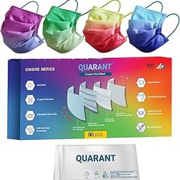 Meltblown - Dual SMMS Fabric 4 Ply Designer Protective Face Mask with Nose Clip and Reusable Travel Pouch, Fashion That's Safe (Ombre Combo, Pack of 80) for Unisex-13