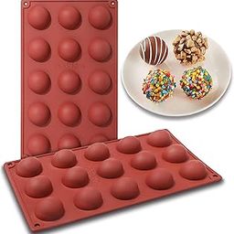 Zollyss 15 Holes Silicone Mold For Chocolate,Cake,Jelly,Pudding,Handmade Soap,Round Shape Half Sphere Mold Non Stick,Bpa Free Cupcake Baking Pan(Pack Of 1,Color: Multi),29.6 x 16.9 x 3.1 Centimeters-image-3