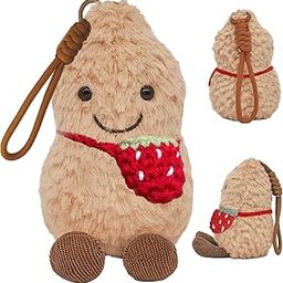 QuickHaven Peanut Cuddle, 16cm Sweet Strawberry Peanut Plush Doll, Soft Toy for Young Girls, Ideal As Decoration and Gift for Bedroom and Living Room,Suitable for Preparing Gifts for Woman-picture-11