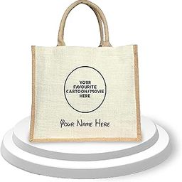 Savri Personalized Jute Bag for Kids with name & Favorite Character Printed. Best Birthday Return Gift! Carry Lunch Box, Books, Bottle to School & Evening Activities with Eco-Friendly Style-10x12 inch-image-66