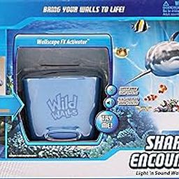Uncle Milton Shark Encounter Wild Walls Light and Sound Room Decor, Blue-10