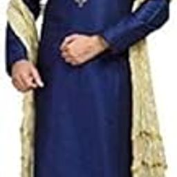 Crush Silk Stole in Off White Color for Men with Golden Stripes, 250 x 20 cm-image-0