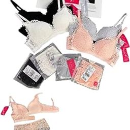 Light Padded Fancy Lace Marriage Set,Bridal Lingerie Set Women's Lace Trim Lingerie Set, Fancy Bra and Panty Set,Free Size (Fit to 28 to 32) Pack of 1 Pair of Random Color Multicolour-13