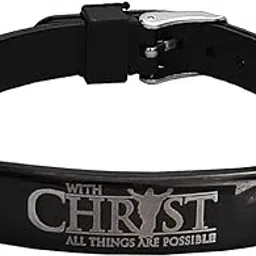 m men style Jesus Engraved Wristband Black And Silver Stainless Steel And Selecone Bracelet For Men And Women SBr2022408-picture-6