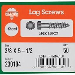 HX LAG SCRW Z 3/8X5-1/2 by HILLMAN MfrPartNo 230104-16
