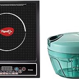 Pigeon by Stovekraft New Handy Mini Plastic Chopper with 3 Blades, Green and Cruise 1800-Watt Induction Cooktop (Black)-20