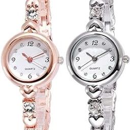 Premium Brand Analogue White Dial Rosegold Silver Bengle Watch Gift for Girls Women Watch for Girl Or Women Combo of 2-image-7