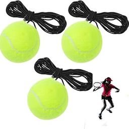 WOPPCART Cricket Tennis Hanging Ball for Kids Easy to Hang & Ideal for Indoor and Outdoor Hanging Cricket Practice Rope Ball for Boys and Adults, Green (Pack of 3)-image-3