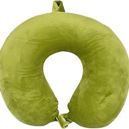 Cushy® Travel Neck Pillow with 360-Degree Head Support - Memory Foam Luxury Soft Pillow for Sleeping Rest - Home Travel Airplane Car - Plain, Green-image-48