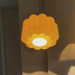 Decorative 3D Printed Pendant Light | Hanging Ceiling Lamp for Home Decor, Bedroom, Dining Area | Modern Home Lighting Fixture for Café, Office, Studio or Living Room (Color- Ivory Skin, 1, Set)-image-2