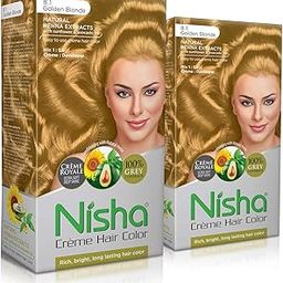Nisha Golden Blonde Creme Hair Colour For Women and Men Long Lasting Hair Colour 100% Grey Coverage With Henna Extracts Pack of 2 …-image-5